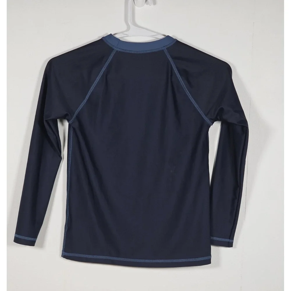 Crewcuts Unisex Rash Guard Long Sleeve UPF 50+ Size Small Blue Swimwear Shirt